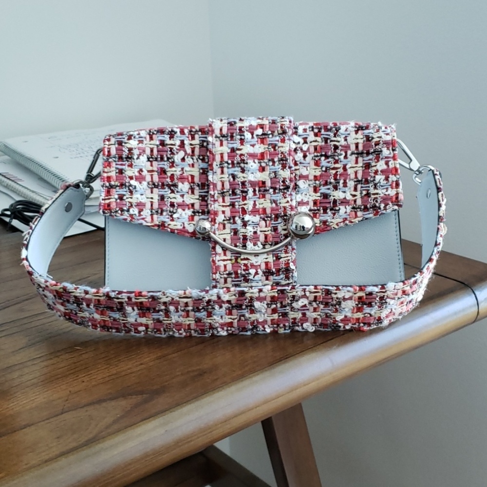 Strathberry mini crescent woven